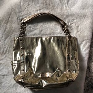 Michael Kors Jet Set Mirror Metallic Gold Tote